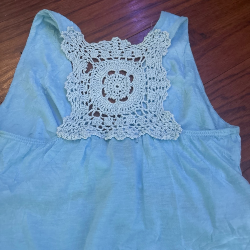 Arden B Light Blue Dress with Crochet Detail - Picture 2 of 3